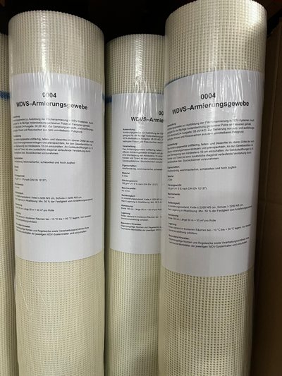 WDVS-Armierungsgewebe, Gebinde im Regal bei Karsen Baustoff